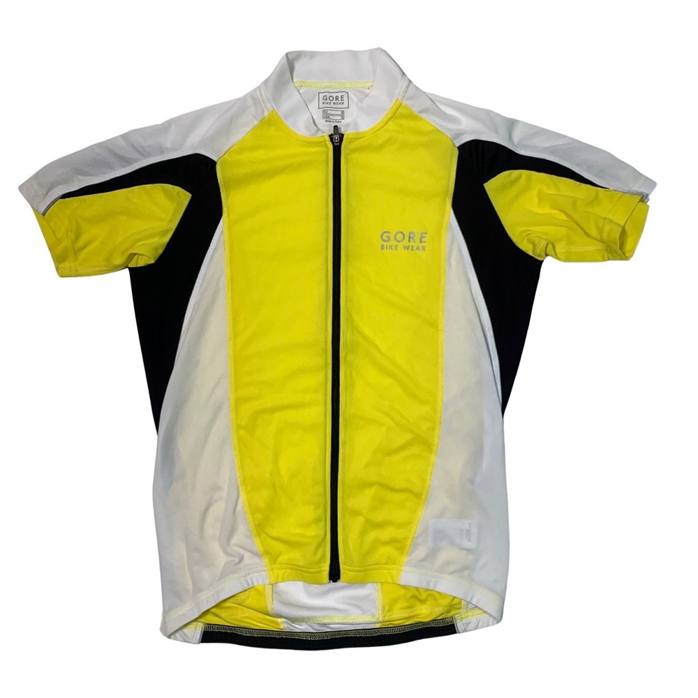 Gore Bike Wear Cycling Jersey Yellow / White Goretex Mens Size S